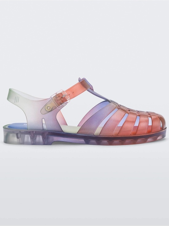 Melissa Shoes - Melissa Possession Degradee jelly Fisherman Sandals in red purple ombré rainbow